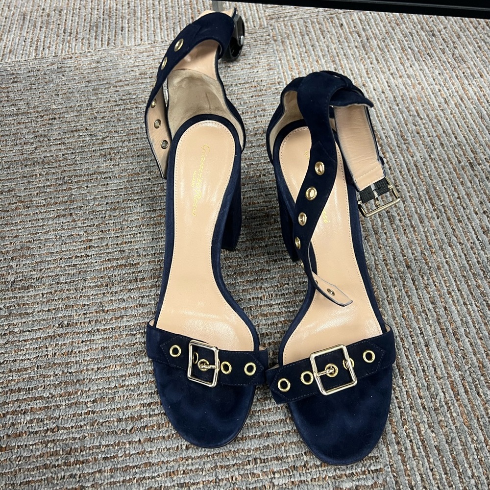 Gianvito Rossi Elegant Navy Heeled Sandals